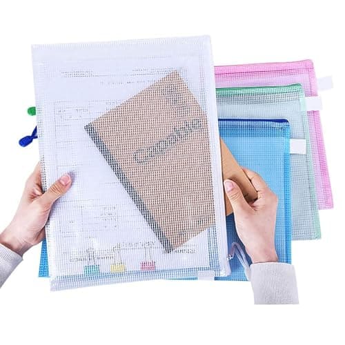 A4 Zip Wallets, 24 PCS Plastic Wallets Folders Mesh Zipper Lock Bags — view 6