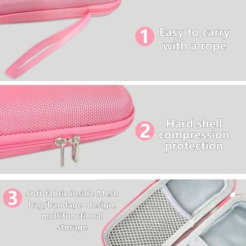 Zeeorymn Insulin Cooler Travel Case with 2 Ice Packs,Portable Diabetic Medication Cooler Organizer Bag,Monjaro Insulin Pen Case for Diabetic Supplies for Diabetic Needles Injection Pen Storage(Pink) — view 3