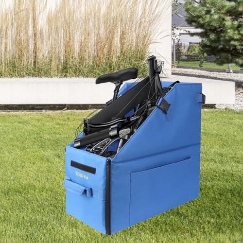 Dickly Foldable Storage Box, Travel Case, Trunk Transport, Bike Organizer with Dust Cover for Camping Trips, Hiking, Riding, Blue — view 3