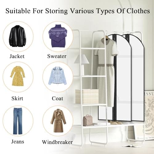 2-Pack Extra Long Garment Bags (180cm) | Clear View Hanging Covers for Wedding Dresses, Gowns & Coats | Dust & Water Resistant — view 6