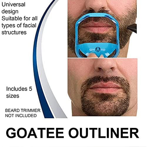Jiawu Goatee Beard Shaper Template, 5Pcs Transparent Blue — view 2
