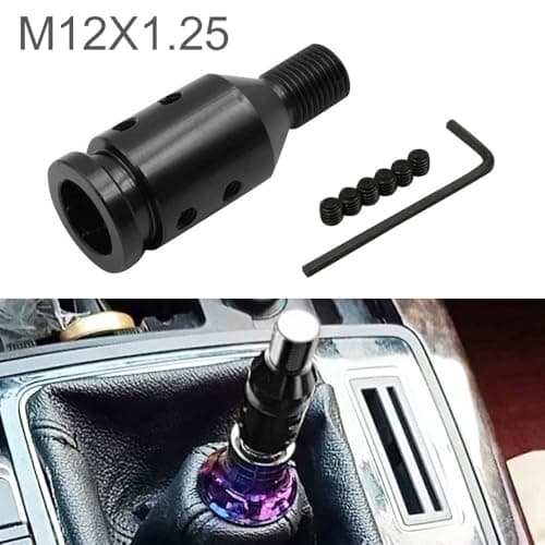 ePathChina Shifter Knob Adapter Universal Car Shift Knob Adapter Aluminum Alloy Gear Shift Knob Adapter for Non Threaded Shifters M12x1.25 — view 5
