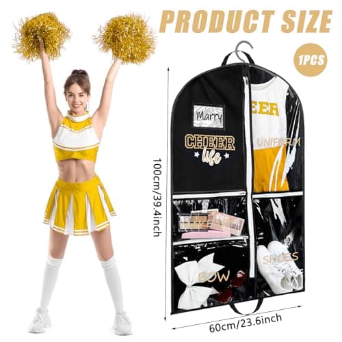Blushtier 40" Cheer Uniform Garment Bag Cheerleading, Black,Gold — view 2
