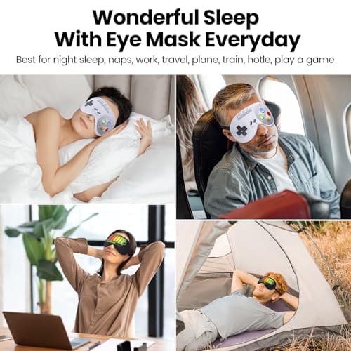 TeTupGa 2 Pcs Sleeping Eye Mask, Guys Blackout Sleeping Mask for Kids Adult Children's Travel Eye Mask Eye Cover Blindfold for Game — view 6