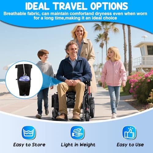 Catheter Leg Bag Holder with Adjustable Waist Belt, Non-Slip Secure Fit & Easy Access Valve Hole, Breathable Elastic Catheter Sleeves, for Home Care, Wheelchair Use — view 4