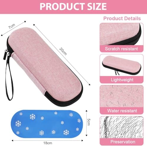 Fefod Insulin Cooler Travel Case, Medicine Cooler for Travel Insulin Case with 2 Ice Pack, Diabetic Supplies Insulin Pen Case, Diabetic Small Storage Travel Pack, Portable Insulin Travel Case — view 2