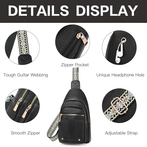 GAEKEAO Sling Bag for Women Crossbody Bags Fanny Pack Cross Body Bags Vegan Leather Chest Bag Travel Shoulder Belt Purse Backpack Gifts — view 5