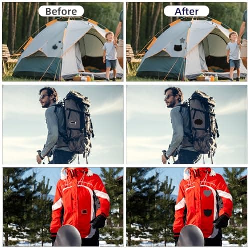 Flintronic Nylon Repair Patches, 10PCS 20x15 cm Self Adhesive Repair Tape, Self Adhesive Waterproof Tent Re-Pair Patch, Nylon Re-Pair Tape for Down Jacket, Tent, Sofa, Clothes, Bags — view 5