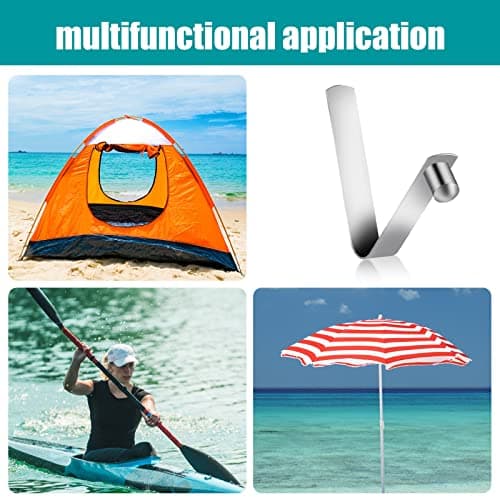 12 Pieces Tent Pole Spring Clips Push Button Spring Clip Stainless Steel Kayak Paddle Snap Clip Tube Locking Pin Clips for Kayak Paddle Camping Tent Pole 6mm — view 4
