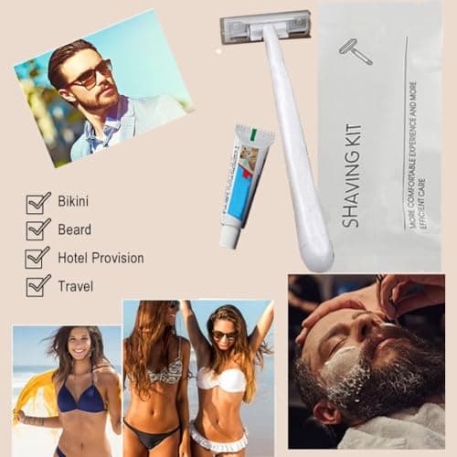 10Pack Luxury Individually Wrapped Multipurpose Disposable Razors Kit With Shave Cream; Clean and Hygienic; Hotel Travel Private Body Razor; Portable Shaving Razor Set for Home Hotel Travel — view 5