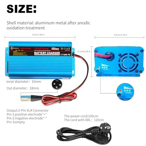 MOUDENSKAY 24V 5A Mobility Scooter Charger,Smart Automatic Battery Charger — view 2