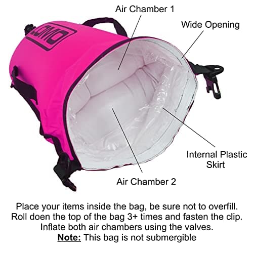 Lomo Roll Top Dry Bag Swimming Tow Float - Pink — view 4