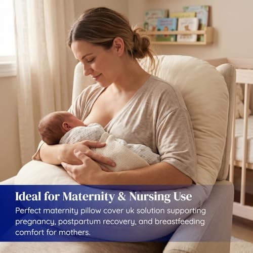 Lancashire Textiles Pregnancy Pillow Case, 150x35cm U Shaped Navy Zip Cover — view 5