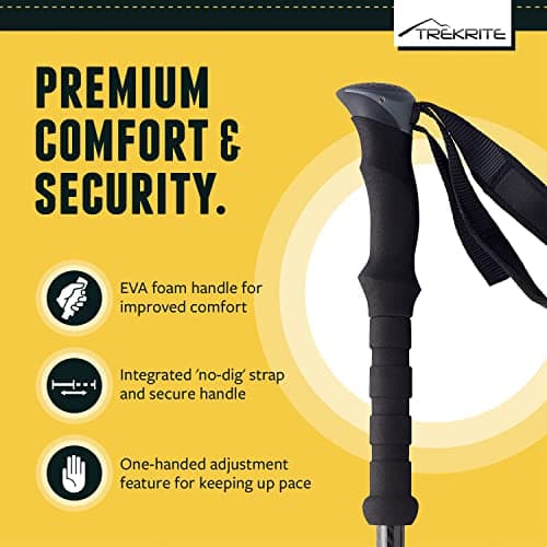 Trekrite 3K Carbon Fibre Walking/Hiking/Trekking Poles/Sticks - Adjustable Lightweight Unisex with Accessories (2pc / set/pair) - UK Based Company — view 3