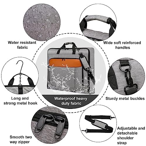PUSLOM Garment Bags for Travel Large Suit Bag for Men Women, Grey — view 5