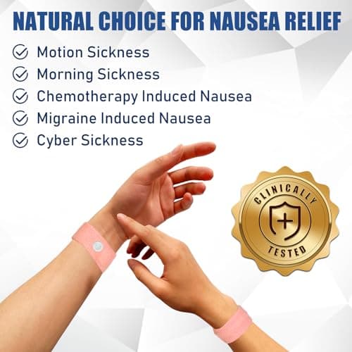 Hionfurt Travel Sickness Bands for Adults and Kids Motion Sickness Wristbands for Car and Sea Sickness Anti Nausea and Pregnancy Morning Sickness Relief Acupressure Wristbands - 2 Pairs Pink, Pink — view 2