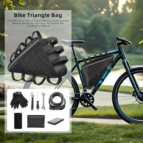 DOITOOL E Bike Battery Bag Triangle - Large Frame Bag 49x41x11cm - Electric Mountain Bicycle Cycling Accessories - Waterproof Oxford Storage Case for 72V Power-Pack & Bikepacking — view 2