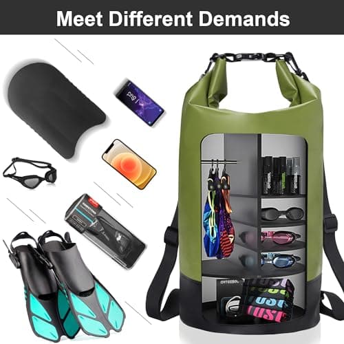 Blackace arteesol Waterproof Dry Bag 5L 10L 20L 30L Waterproof Bag with Long Adjustable Handle for Kayaking Boat Excursion Canoe/Fishing/Rafting/Swimming/Snowboarding — view 5