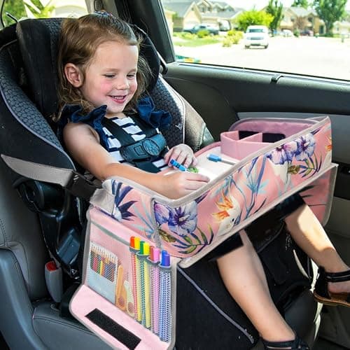 YZNlife Kids Car Table,Upgraded Travel Tray for Kids,Lap Tray for Airplane,Travel Desk Essential Accessories,Carseat Table for Kids Road Trip Activities — view 5
