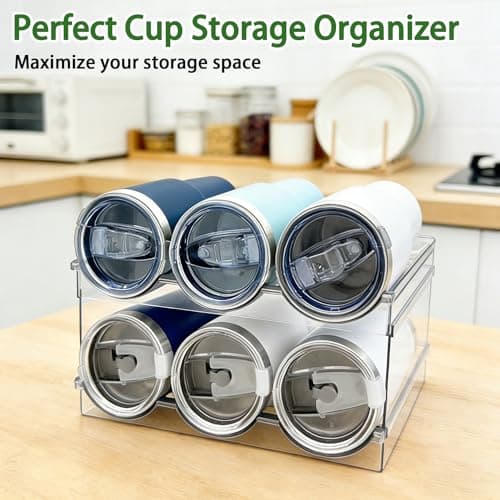 Spaclear Plastic Water Bottle Rack, 2 Shelves (6 Bottles), Modern, Transparent, Stackable, Tiered Shelf, 12" x 4" x 4", Indoor, Kitchen, Beverage Storage and Organization — view 6