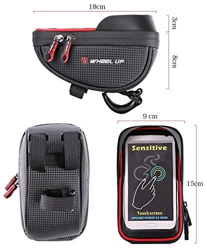 XPhonew Bike Handlebar Bag, Bicycle Phone Mount, Waterproof Cycling Frame Top Tube Pouch Pannier Bike Phone Holder Stand for iPhone 16 15 14 13 12 11 Pro Max XS 8 Plus Samsung Smartphones up to 6.5'' — view 6
