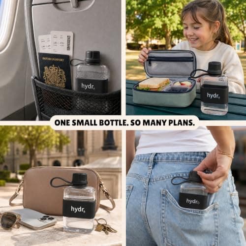hydr Mini Flat Water Bottle for Handbags | 240ml Slim Leakproof BPA-Free Tritan Small Water Bottle — view 6