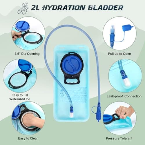 RAINSMORE Hydration Backpack with 2L Water Bladder Lightweight Hiking Pack — view 4