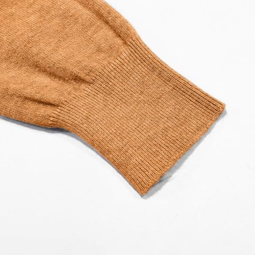 Women's Wool Blend Crewneck Pullover Sweater Long Sleeve Thermal Base Layer Top for Travel and Hiking (Gold, XXL) — view 6