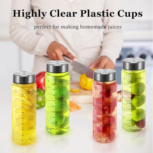 BuildLife 2 Pack Plastic Water Bottle with Stainlesss Steel Lid, 500ML Reusable Tritan Drinking Bottles BPA-Free Leak Proof Beverage Juice Container for School Office Sports (2pcs 500ml) — view 4