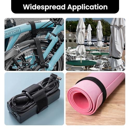 3 Pcs Adjustable Elastic Cinch Straps Securing Straps for Parasol with Hook and Loop Heavy Duty Windproof Tie Downs with Quick-Release Buckles for Garden Umbrellas Camping Gear Yoga Mats Outdoor — view 6