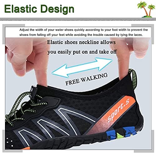 Barefoot Water Shoes Mens Womens Aqua Sea Swim Beach Shoes Mens Surf Quick Dry Ladies Lightweight Sport Wet Pool Diving Unisex Orange — view 6