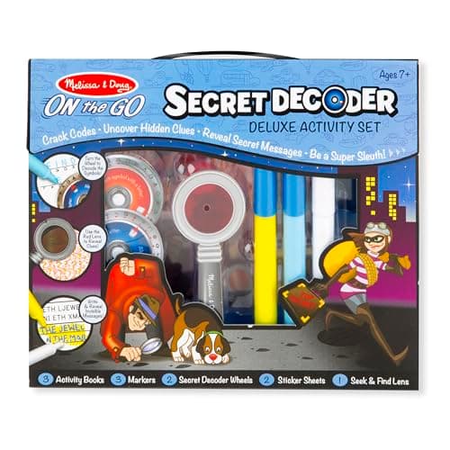 Melissa & Doug Secret Decoder Role Play Detective Kit | Spy Kit for Kids Travel Activity Packs | Games Activity Book | Plane Activities for Kids | Gifts for 7 Year Old Boys or Girls — view 3