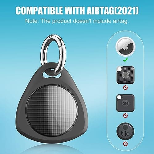 iFalarila 2 Pack Waterproof Holder Case for AIRTAG, 360° Protective Keyring Holder for AIRTAG, Shockproof, Anti-Scratch TPU Full Cover Case for Luggage, Pet Collar, Bag — view 6