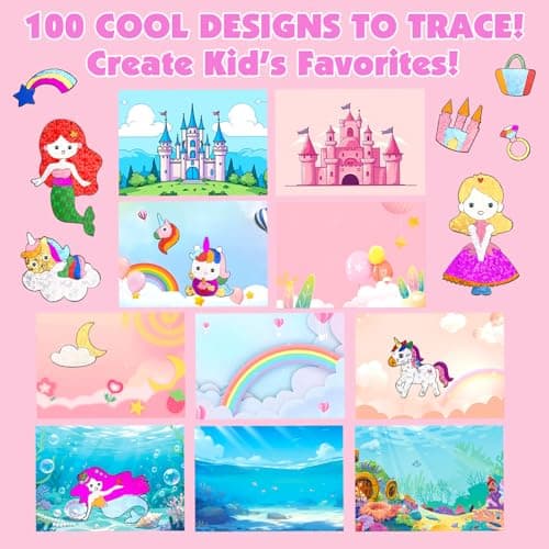 AJAZPER Foil Handicraft for Kids, Arts Kit for Kids, Art & Craft Supplies Kits, DIY Creative Activity Travel Toy Gift, Ideal Birthday Christmas Party Favor Gifts for Girls Boys Ages 4+ (Pink) — view 4