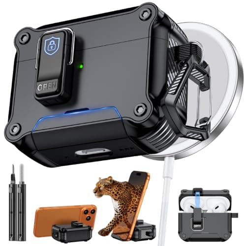 Inesore Dual-Lock Case Compatible with AirPods Pro 2nd/1st Gen (Black)