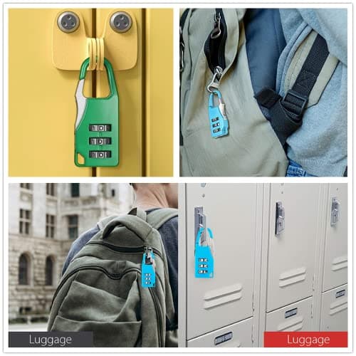 Luggage Locks, [4 Pack] 3-Digit Security Suitcase Locks,Small Padlocks Luggage Locks Padlocks with Outdoor Travel Luggage Suitcase Baggage School Gym Lockers Laptop Bag — view 4