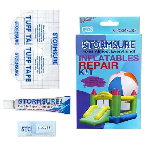 Stormsure Inflatables and Pool Repair Kit for Inflatable Pools and Air Mattresses with Clear Flexible Glue and Adhesive Tuff Tape Patches