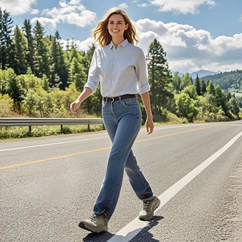NORTIV 8 Women's Waterproof Hiking Shoes Leather,Khaki,6.5 — view 2