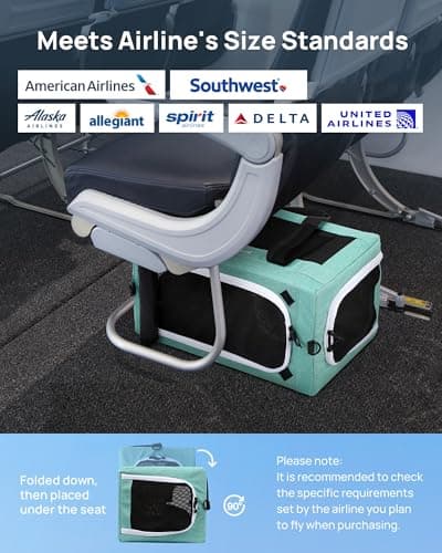 pecute Cat Carrier Airline Approved, Extra Stable Cat Carrier, Light Blue — view 3