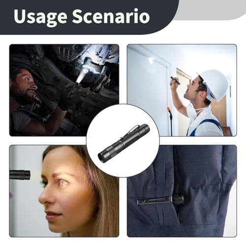 Mini Torch, 3.5" Small Pocket Torch, LED Flashlight with Pocket Clip, Ultra Bright Waterproof LED Pen Torch Light for Household Workshop Outdoor Activities Hiking Camping Cycling and Emergency Use — view 6