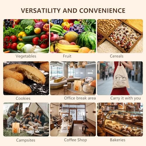 20 Pack Sourdough Bread Bags with Window for Homemade Bread Storage | Kraft Paper Bakery Bags for Cookies, Snacks & Gifts | Includes 30 Sealing Stickers & 2 Pcs Linen Cotton Bag — view 6