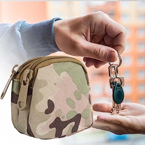 Paowsietiviity Double Layer Waterproof Coin Purse with Belt Loop,CP Camo — view 2