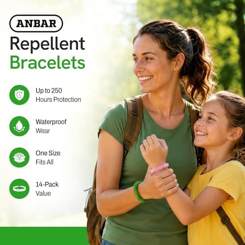 Anbar 4-Pack Outdoor Mosquito & Insect Repellent Bundle - Natural Deet-Free Protection Mosquito Repellent Bracelets, Mosquito Repellent Body Spray, Bite Relief Pen, Itch Relief Patches Adults & Kids — view 5