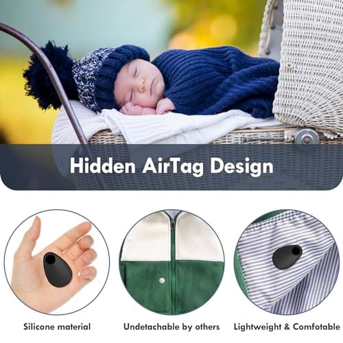 Lulaven for Airtag Holder for Kids Hidden 2 Pack GPS Tracker Case, Anti-Removal for Airtag Silicone Case with Pins, Suitable for Children, Elderly, Pets, Backpack, Luggage (Blue/Black) — view 2
