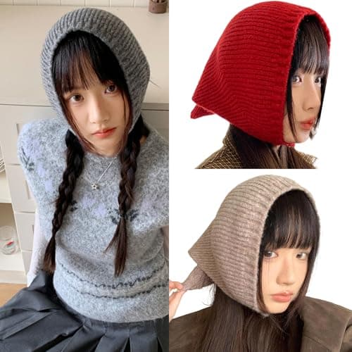 Unisex Knit Triangle Scarf Thicken Soft Wool Headband Neck Warmer for Outdoor Travel Winter Fashion Accessory Unisex Thicken Scarf for Hiking Camping Trip — view 2