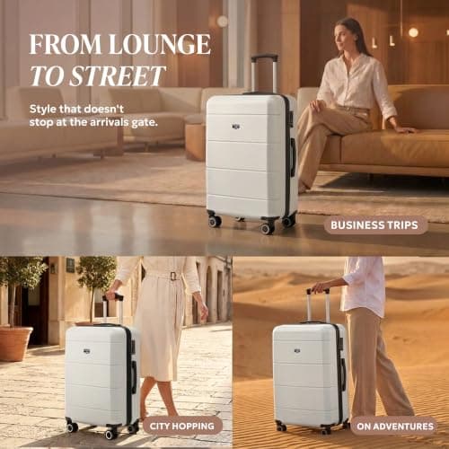 LUGG 28 Inch Jetset Suitcase Hard Shell Case 4 Wheel Travel bag Lightweight ABS Material with TSA Lock Approved for Travel with easyJet, British Airways, RyanAir, Virgin Atlantic, Emirates(75x49x29cm) — view 4