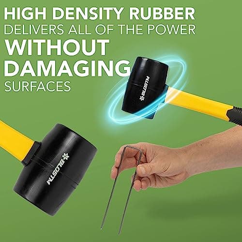 BLOSTM Heavy Duty Rubber Mallet - 16oz. Solid Rubber Mallet Hammer — view 6