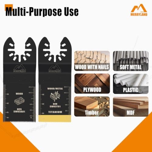 Merryland 30 Pack Oscillating Saw Blades Universal Titanium Multitool Blade — view 4