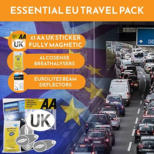 Xtremeauto 3pc European Driving Kit - Eurolites Beam Deflectors Benders Headlight Deflectors For Europe & AA Magnetic UK Sticker Plate & NF Alcohol Breathalysers - For Cars, Trucks, Vehicles France — view 2