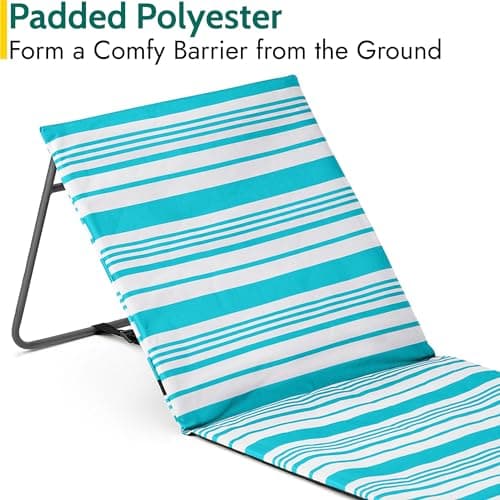 Trail Beach Mat With Adjustable Backrest, Folding Sun Lounger, Lightweight Portable Sunbathing Recliner with Pocket and Carry Handle — view 5
